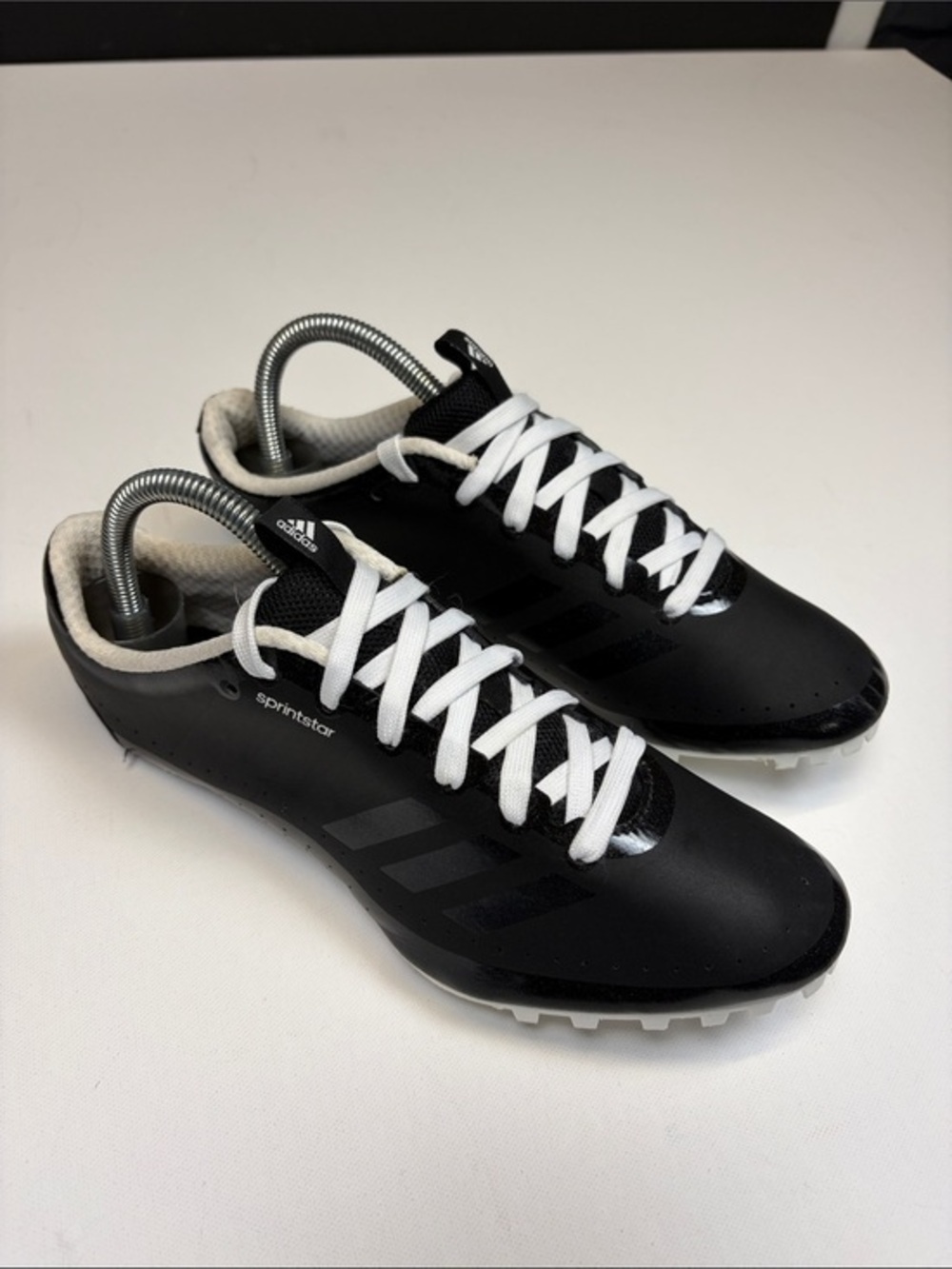 ADIDAS BLACK WHITE TRACK & FIELD MENS RUNNING SPIKE SHOES SIZE 8